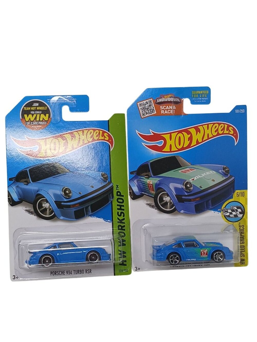 2 Hot Wheels Porsche 934 Turbo RSR DieCast Cars Blue LHW Workshop & Speed #D-36